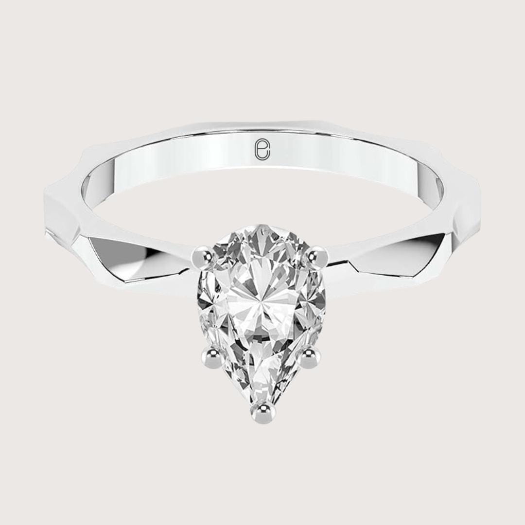 14K Pear Cut Lab Grown Diamond Eternity Ring