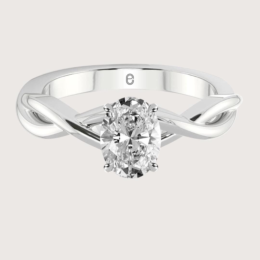 3CT Oval Engagement Ring, IGI Certified Lab Grown Diamond Ring, Oval Cut Ring, Twisted Engagement Ring, Handmade Jewelry by Elrock Jewels