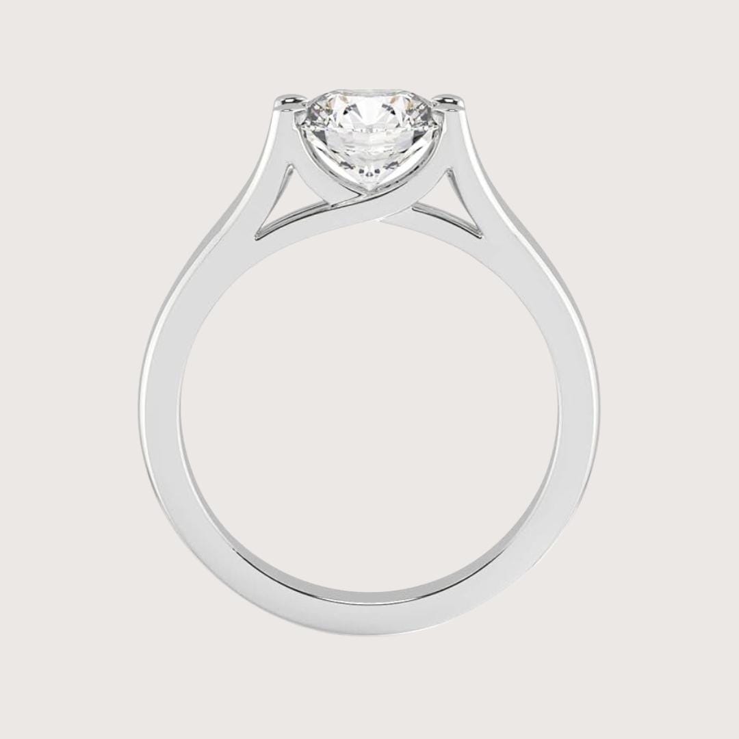 Round Brilliant Lab Grown Diamond Solitaire Engagement Ring 4 Prong Solitaire Ring 14k Yellow Gold Lab Grown Round Cut Promise Ring