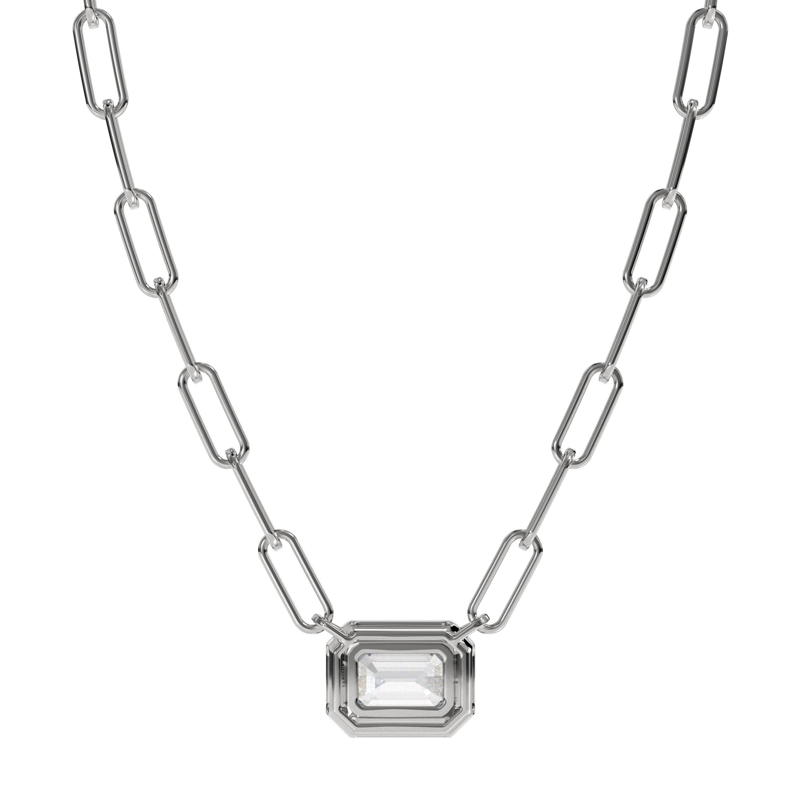 14K Lab Grown Diamond Bezel Necklace