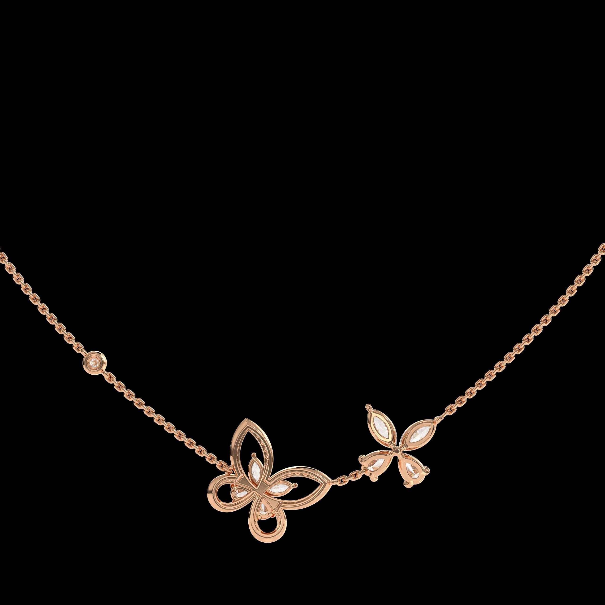 14K Gold Simple and Elegant Butterfly Necklace