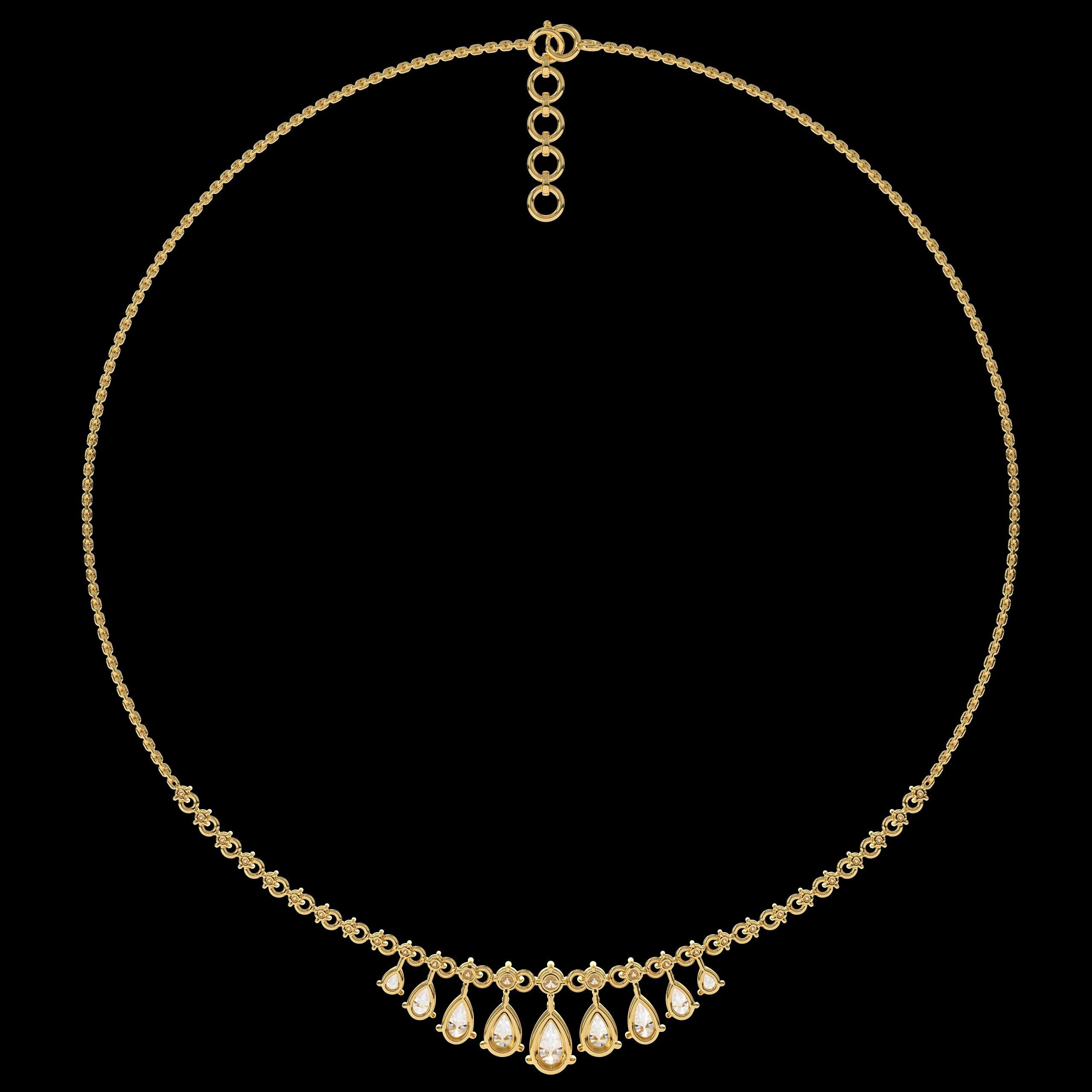 14K Gold 5.62 Ct Diamond Tennis Necklace
