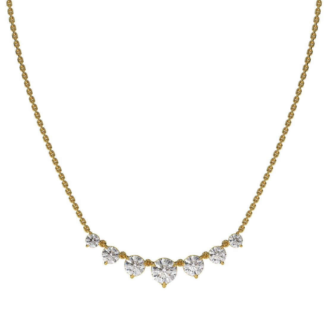 14K Diamond Curved Necklace, Gold Curved Bar Necklace, Graduating Diamond Charm, Layering Necklace, Bride Jewelry for Wedding Day