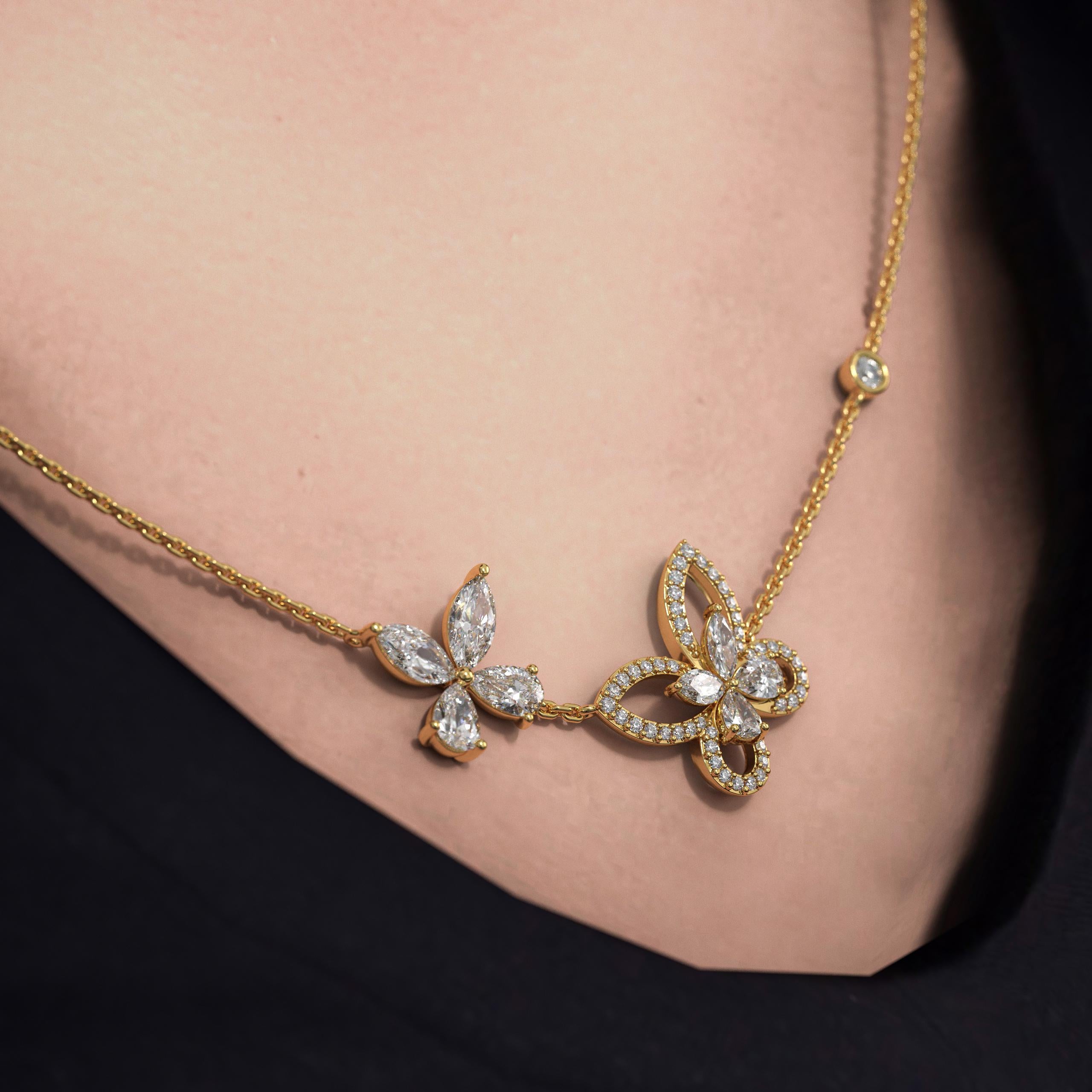 14K Gold Simple and Elegant Butterfly Necklace