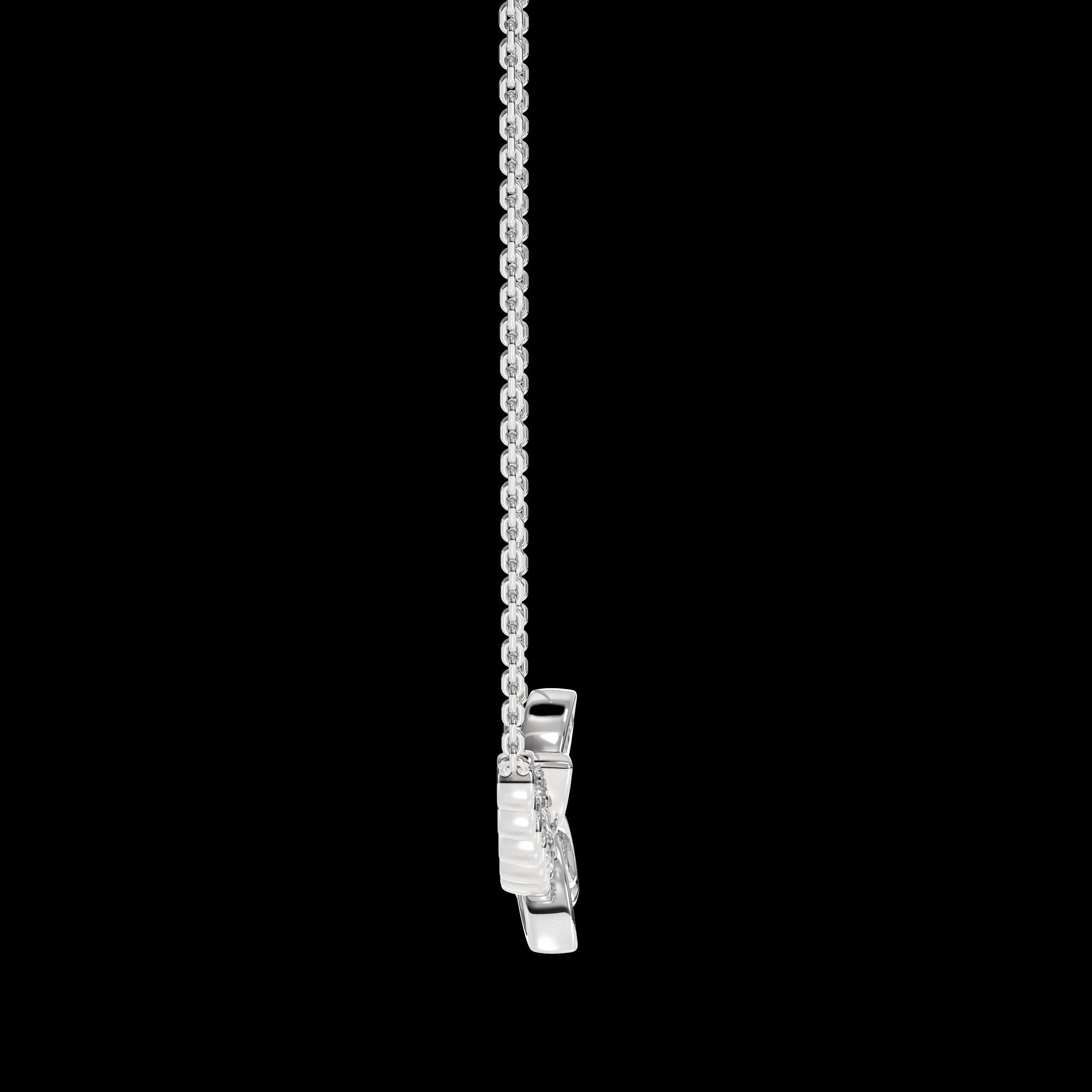 14K Gold Beautiful Marquise & Round Cut Wedding Pendant Necklace