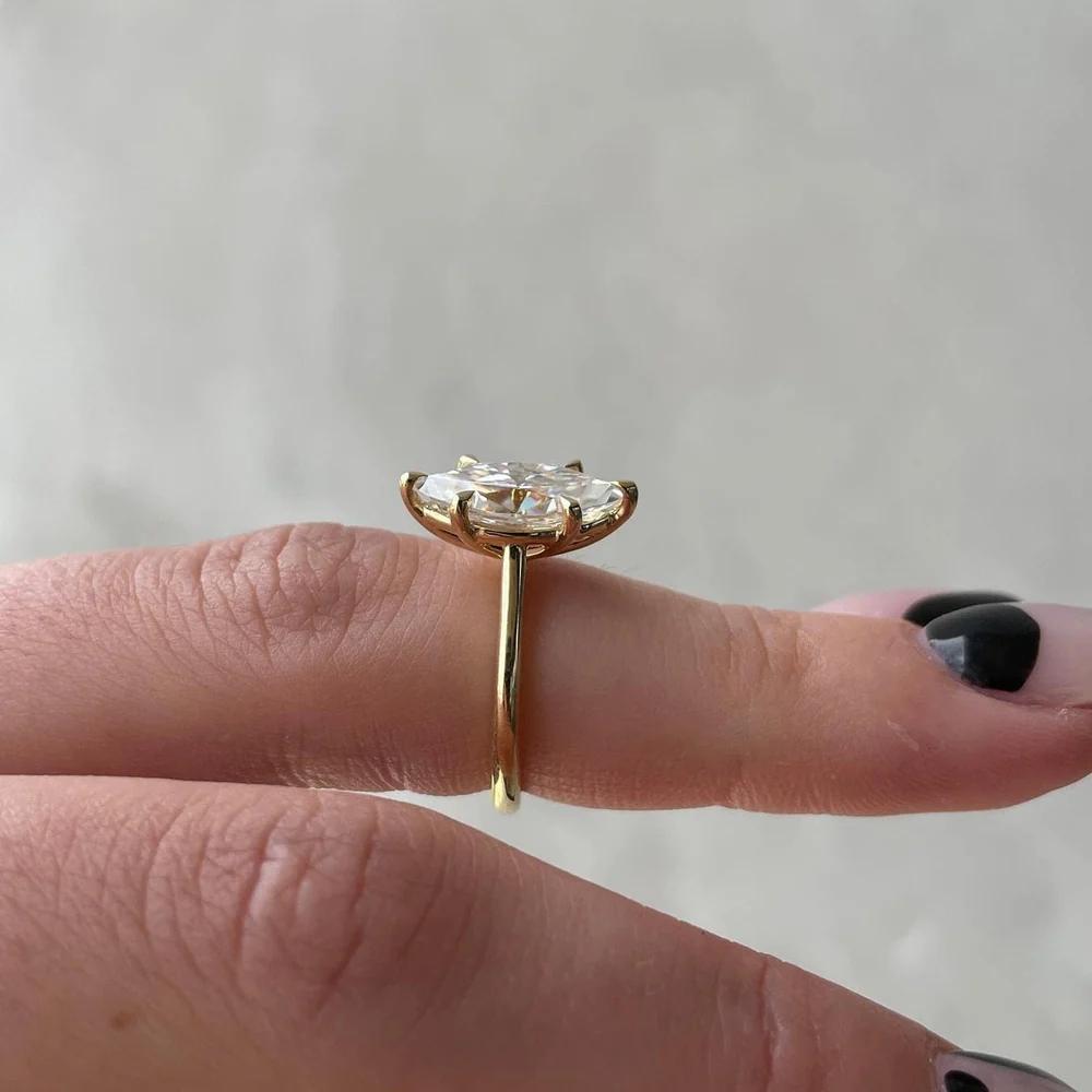 14K Gold 2 CT Marquise Cut IGI Certified Lab Grown Solitaire Diamond Ring