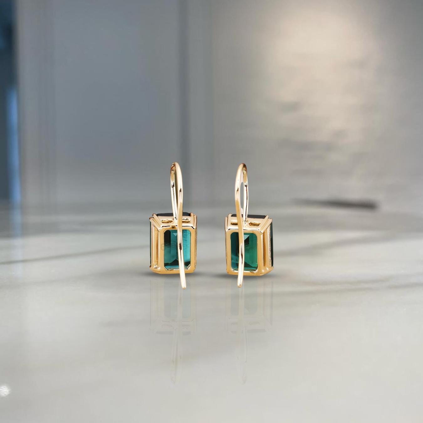 Emerald Earring Drop Earrings Minimalist Earrings