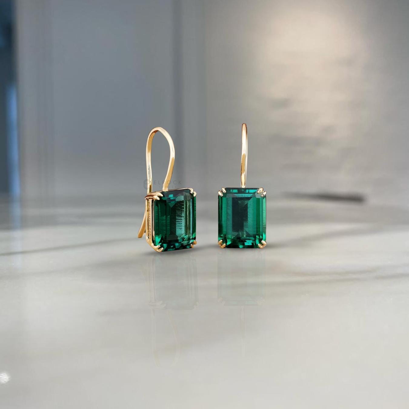 Emerald Earring Drop Earrings Minimalist Earrings