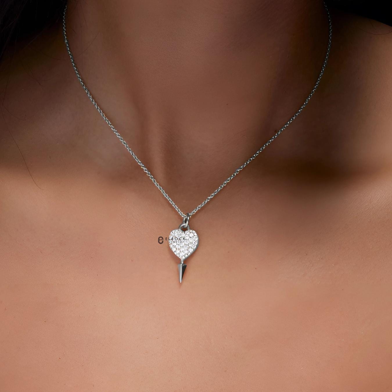 Diamond Heart Charm Necklace