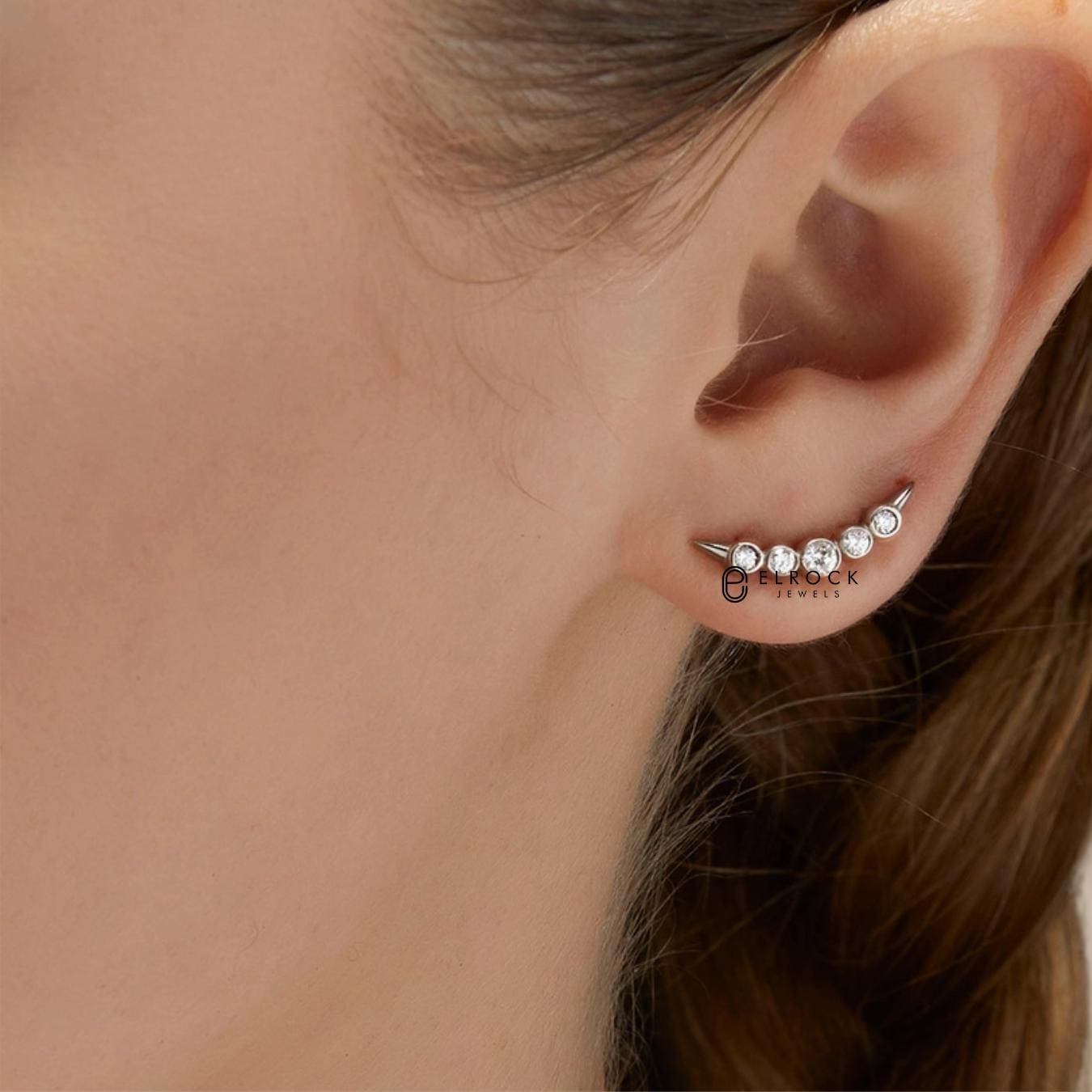 Large Diamond Stud Earring