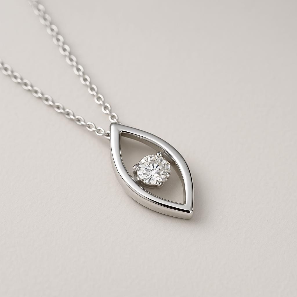 14k Solid Gold Dancing Diamond Necklace, Lab Grown Moving Diamond Pendant, Floating Diamond Charm, Real White Gold Fine Jewelry For Mom