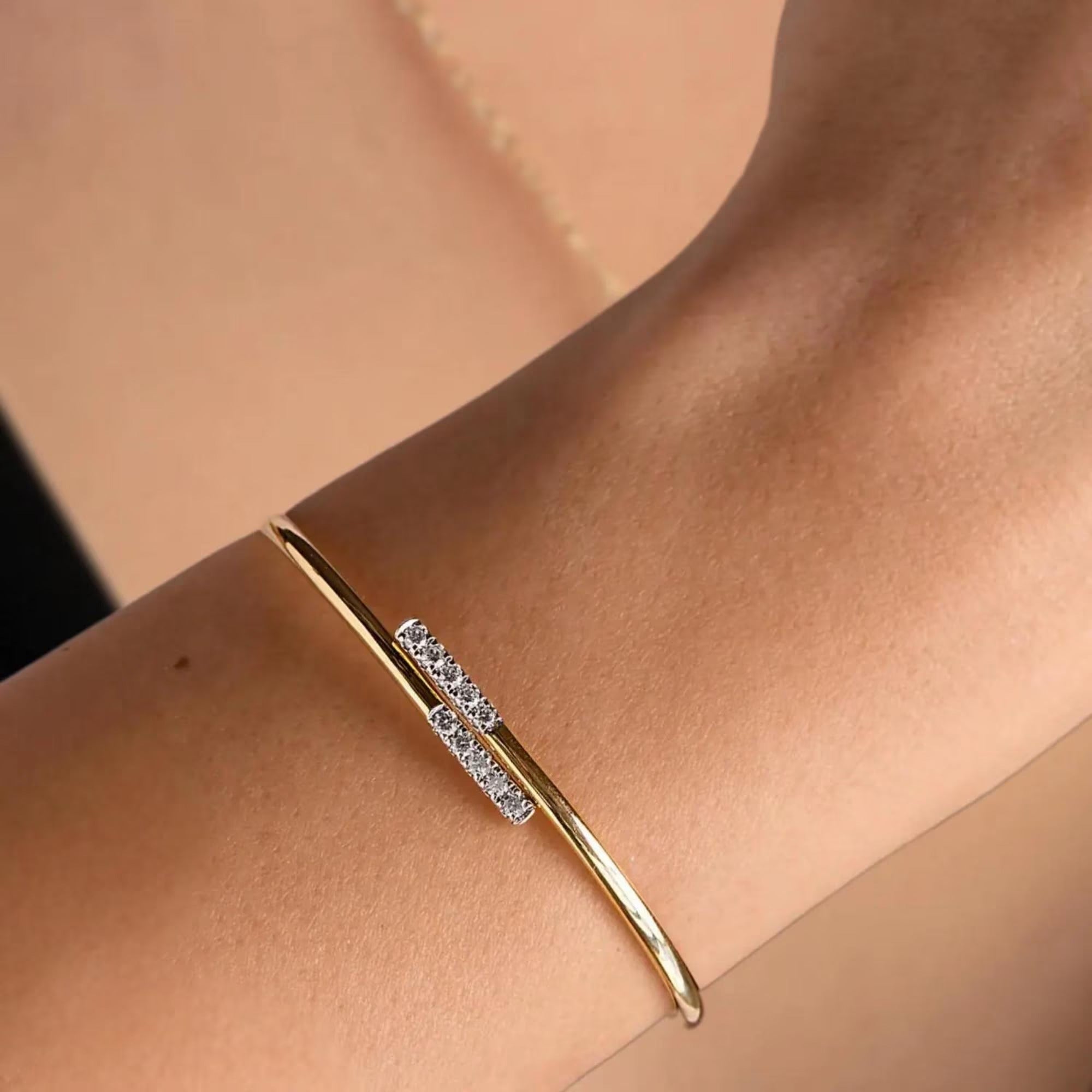 Lab Grown Diamond Bangle Minimalist Bracelet