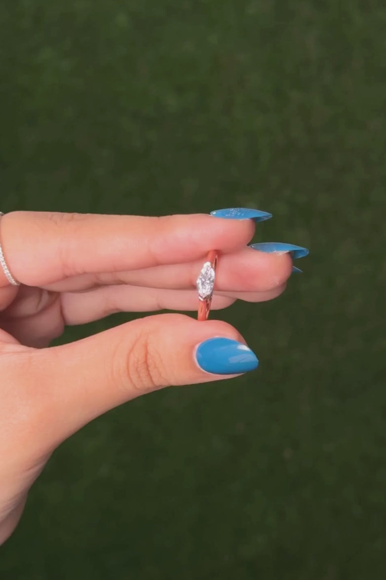 East West Marquise Cut Diamond Ring