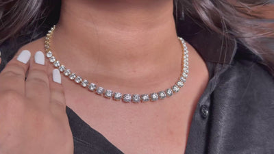 14K Gold Lab Grown Diamond Tennis Necklace