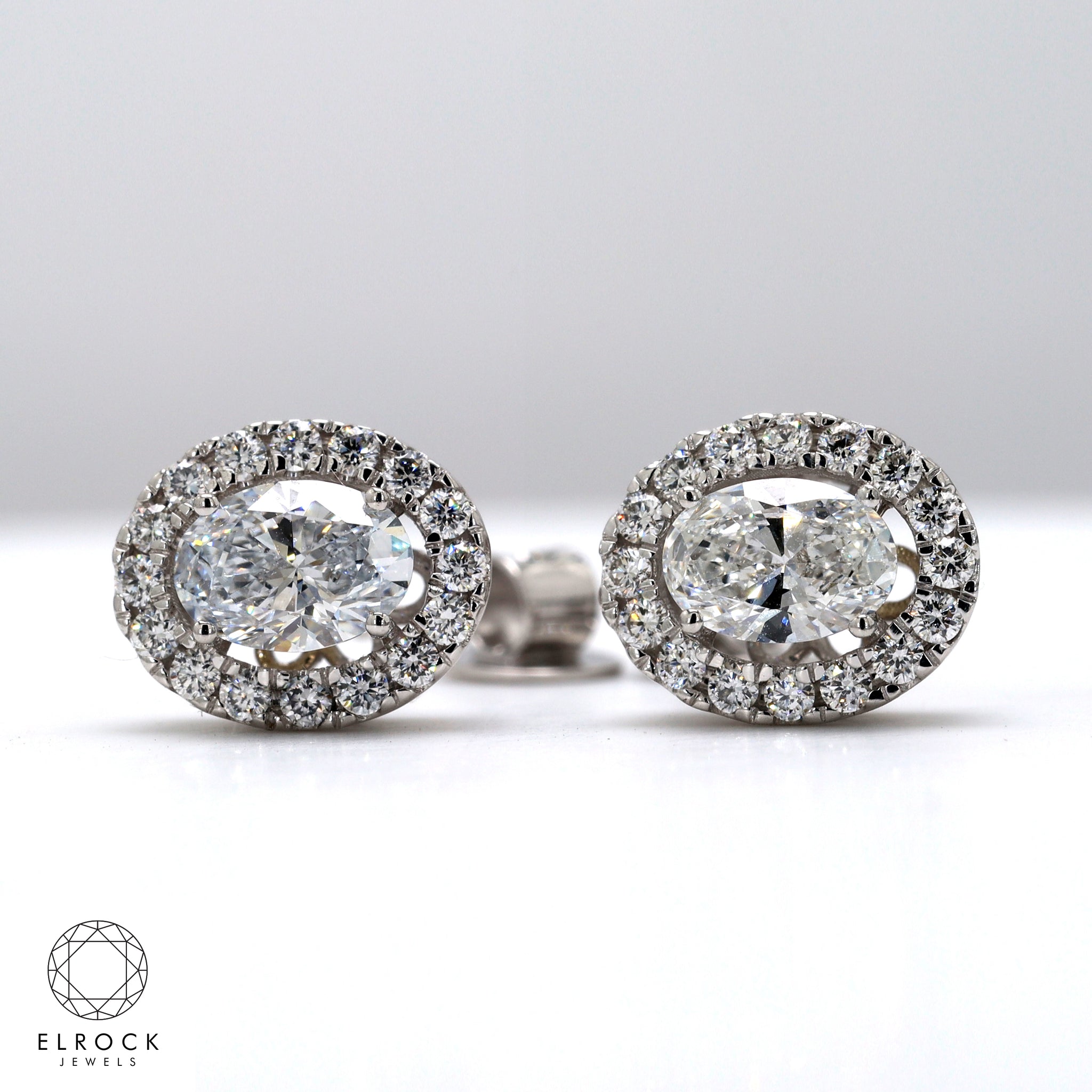 Oval Halo Lab-Grown Diamond Stud Earrings | A Timeless Statement