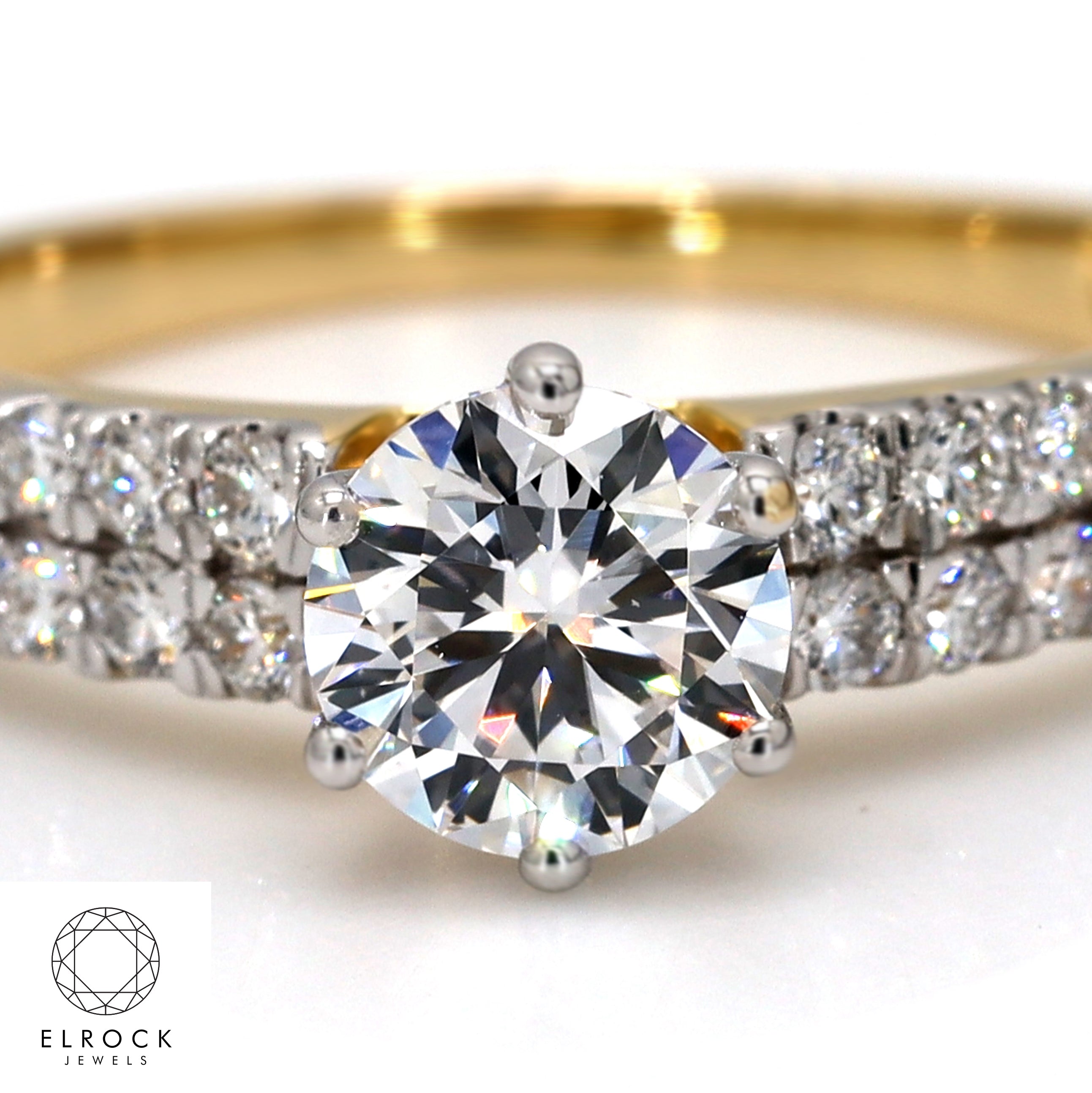 14K Gold 1.06 Carat Round Cut Lab Grown Diamond Solitaire Engagement Ring